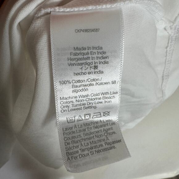 Madewell The Perfect Crewneck Tee SZ L White Jersey Cotton Short Sleeve Pullover - Picture 8 of 9